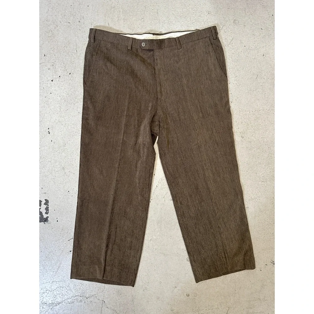 St. Croix Mens Brown Corduroy Pants Made in Italy Straight Leg Size 38 x 26